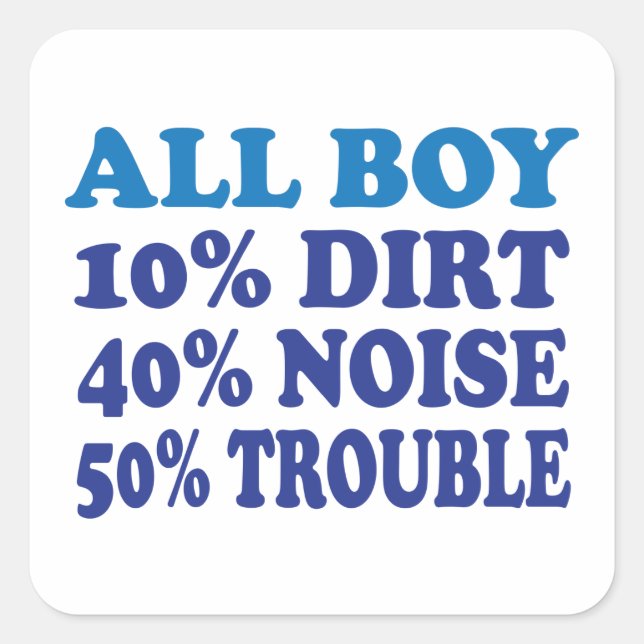 All Boy Square Sticker (Front)