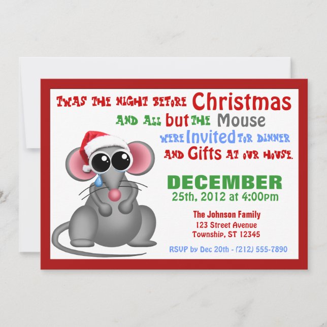All but the Mouse - Christmas Dinner Invitations (Front)