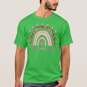 All Cancer Awareness Pink Heart Leopard Rainbow Al T-Shirt