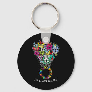 All Cancer Awareness Problems Butterfly All Ribbon Key Ring