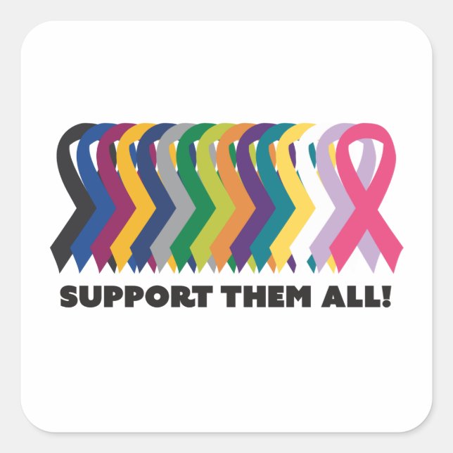 All Cancer Awareness Square Sticker (Front)