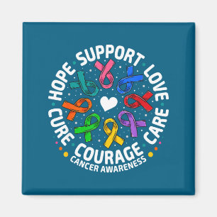 All Cancer Awareness Support Ribbons Artwork Magnet