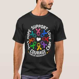 All Cancer Awareness Support Ribbons Graphic Art T-Shirt