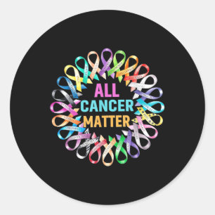 All Cancer Colourful Ribbons Cancer Awareness Classic Round Sticker