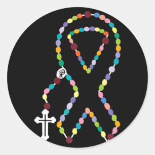 All Cancer Matters Awareness Cross All Ribbons  Classic Round Sticker