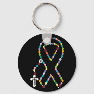 All Cancer Matters Awareness Cross All Ribbons Key Ring