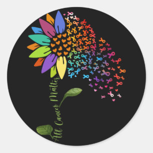 All Cancer Matters Awareness Day Sunflower Ribbon  Classic Round Sticker