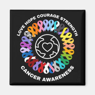 All Cancer Matters Awareness Every Colour Ribbons  Magnet