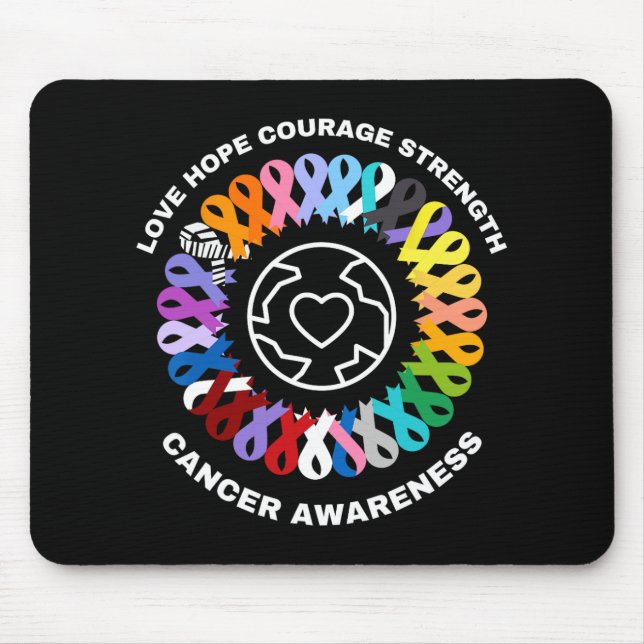 All Cancer Matters Awareness Every Colour Ribbons  Mouse Pad (Front)