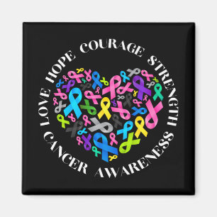 All Cancer Matters Awareness Fight All Cancer Ribb Magnet