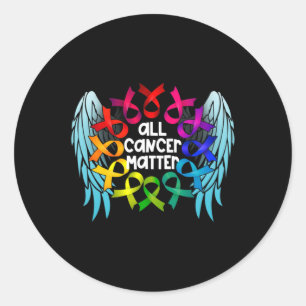 All Cancer Problem World Cancer Awareness Multicol Classic Round Sticker
