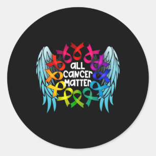 All Cancer Problem World Cancer Awareness Multicol Classic Round Sticker