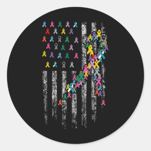 All Cancer Problems World Cancer Awareness Ribbons Classic Round Sticker