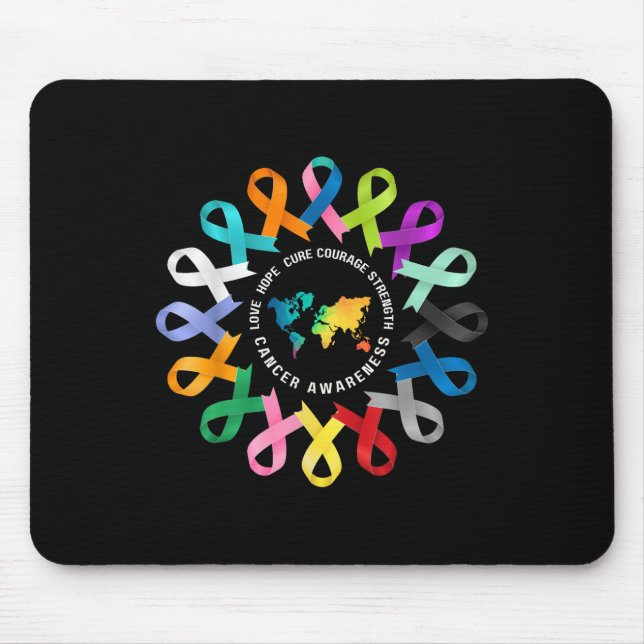 All Cancer S Awareness Fight Cancer Ribbon Support Mouse Pad (Front)