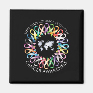All Cancer S Survivors Awareness Fight Ribbon Supp Magnet