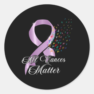 All Cances Problem All Ribbon World Cancer Awarene Classic Round Sticker