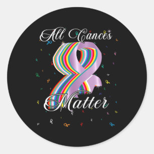 All Cances Problem All Ribbon World Cancer Awarene Classic Round Sticker