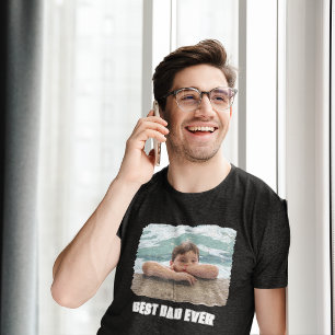 All Caps Best Dad Ever Photo Tri-Blend Shirt