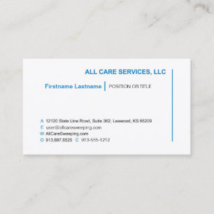 All Care Services - Job Title Business Card