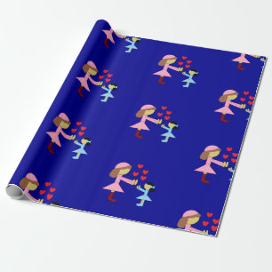 All Children Need Love:  Dark Blue Wrapping Paper