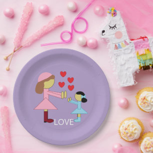 All Children Need Love: Lavender Paper Plate