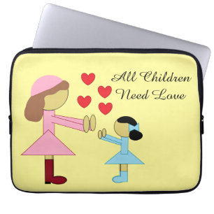 All Children Need Love: Light Yellow Laptop Sleeve