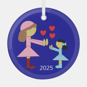 All Children Need Love: Navy Glass Tree Decoration