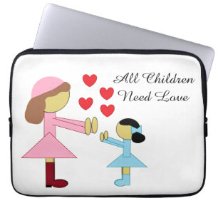 All Children Need Love: White Laptop Sleeve