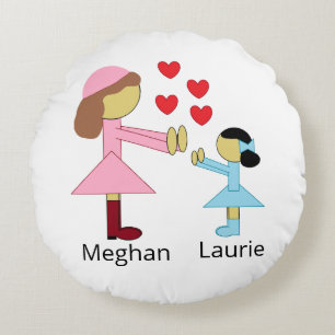 All Children Need Love:  White Round Cushion