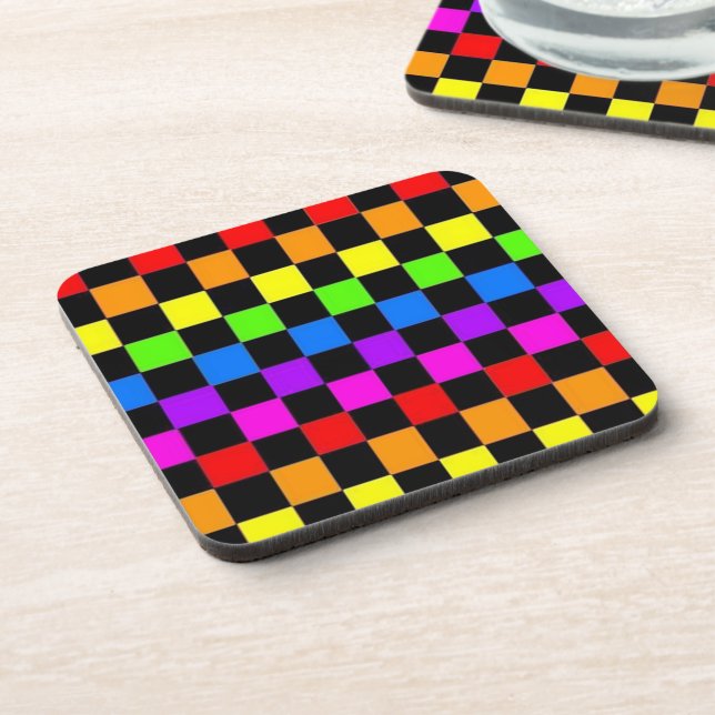 All Colours Chequered Coaster (Left Side)