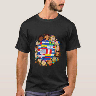 All Countries Flags Children Hispanic Heritage Mon T-Shirt