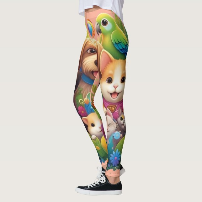 All Creatures Great & Small – Whimsical Wildlife  Leggings (Left)