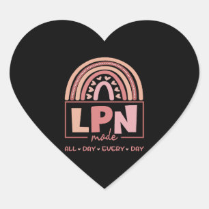 All day every day LPN Heart Sticker