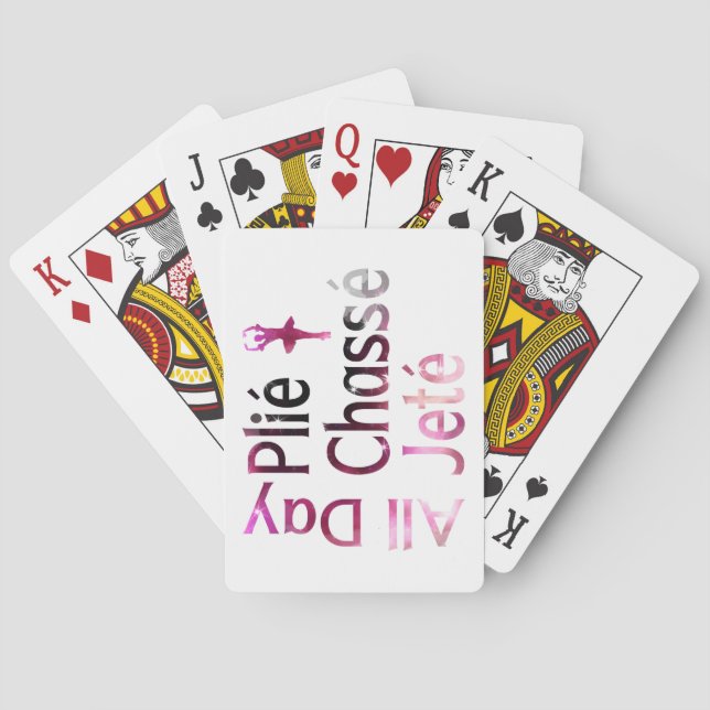 All Day Plie, Chasse, Jete ~ Ballet Design Playing Cards (Back)