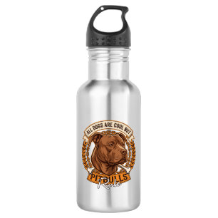 All Dogs Are Cool But Pitbulls Rule Dog Chain Bone 532 Ml Water Bottle