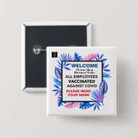 All Employees Vaccinated Business Logo Welcome