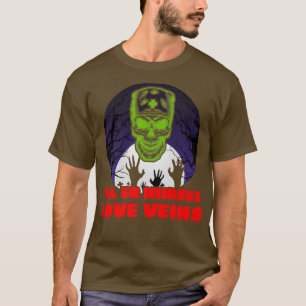 All ER Nurses Love Veins Funny Halloween Nurse Ske T-Shirt