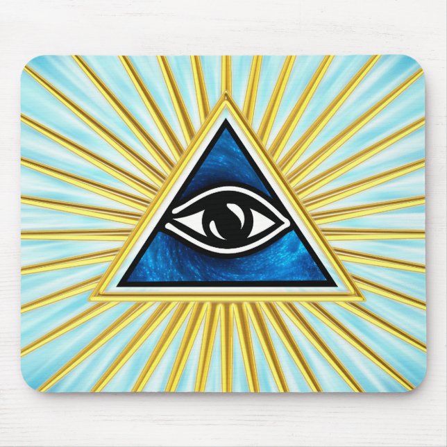 All eye of God, pyramid, Freemasons Mouse Pad (Front)