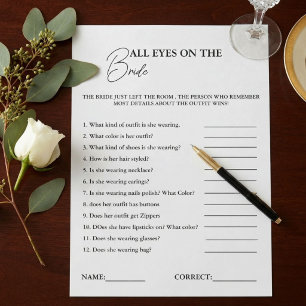 All Eyes On The Bride Bridal Shower Game Card