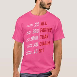 All Faster Than Dialling 911 American Flag Bullet T-Shirt