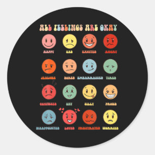 All Feeling Are Okay  Mental Health Matters  Classic Round Sticker