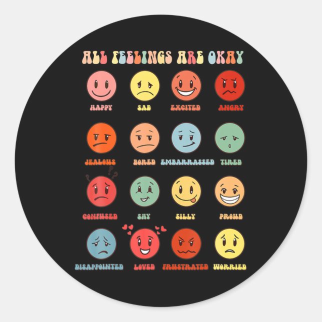 All Feeling Are Okay Mental Health Problems  Classic Round Sticker (Front)