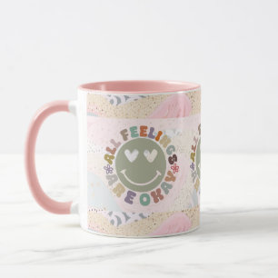 All Feelings Are Okay Pastel Smiley Mug