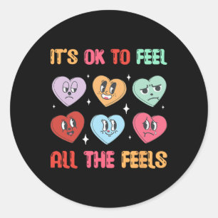 All Feels Counsellor School Heart Valentine Mental Classic Round Sticker
