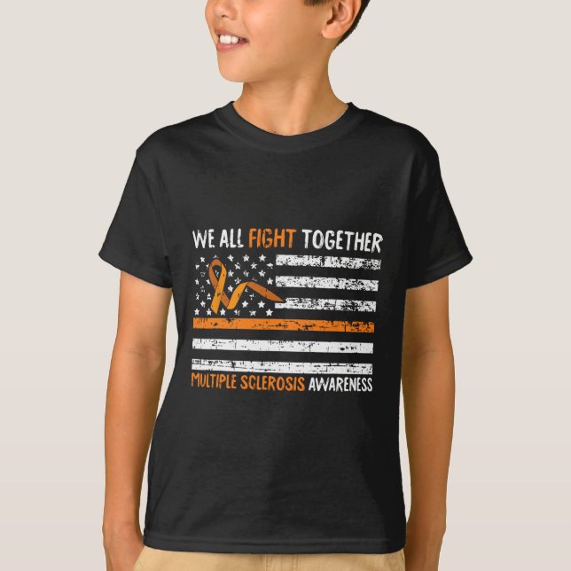 All Fight Together Multiple Sclerosis Awareness Ms T-Shirt (Front)