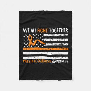 All Fight Together Multiple Sclerosis Flag America Fleece Blanket