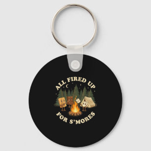 All fired up for smores funny camping design  key ring