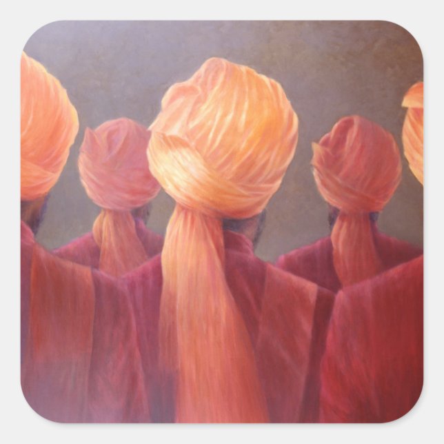 All Five Heads Square Sticker (Front)