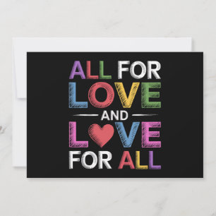 All For Love And Love For All Pride Month LGBTQ  Invitation