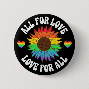 All For Love Love For All Gay Pride Month 6 Cm Round Badge
